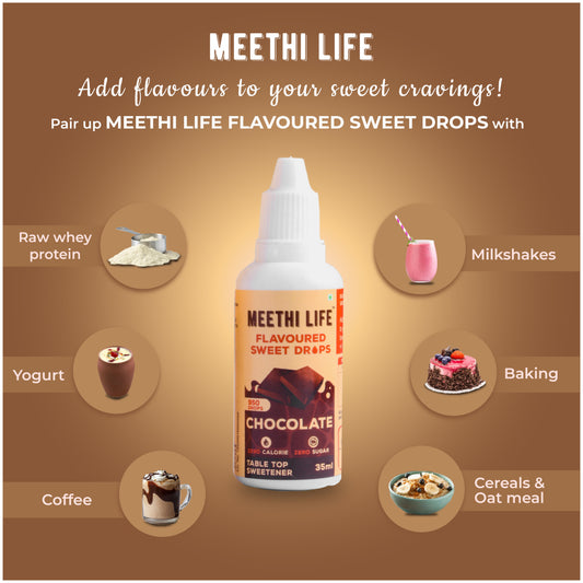 Chocolate Flavoured Sweet Drops, Zero Calorie, Zero Sugar