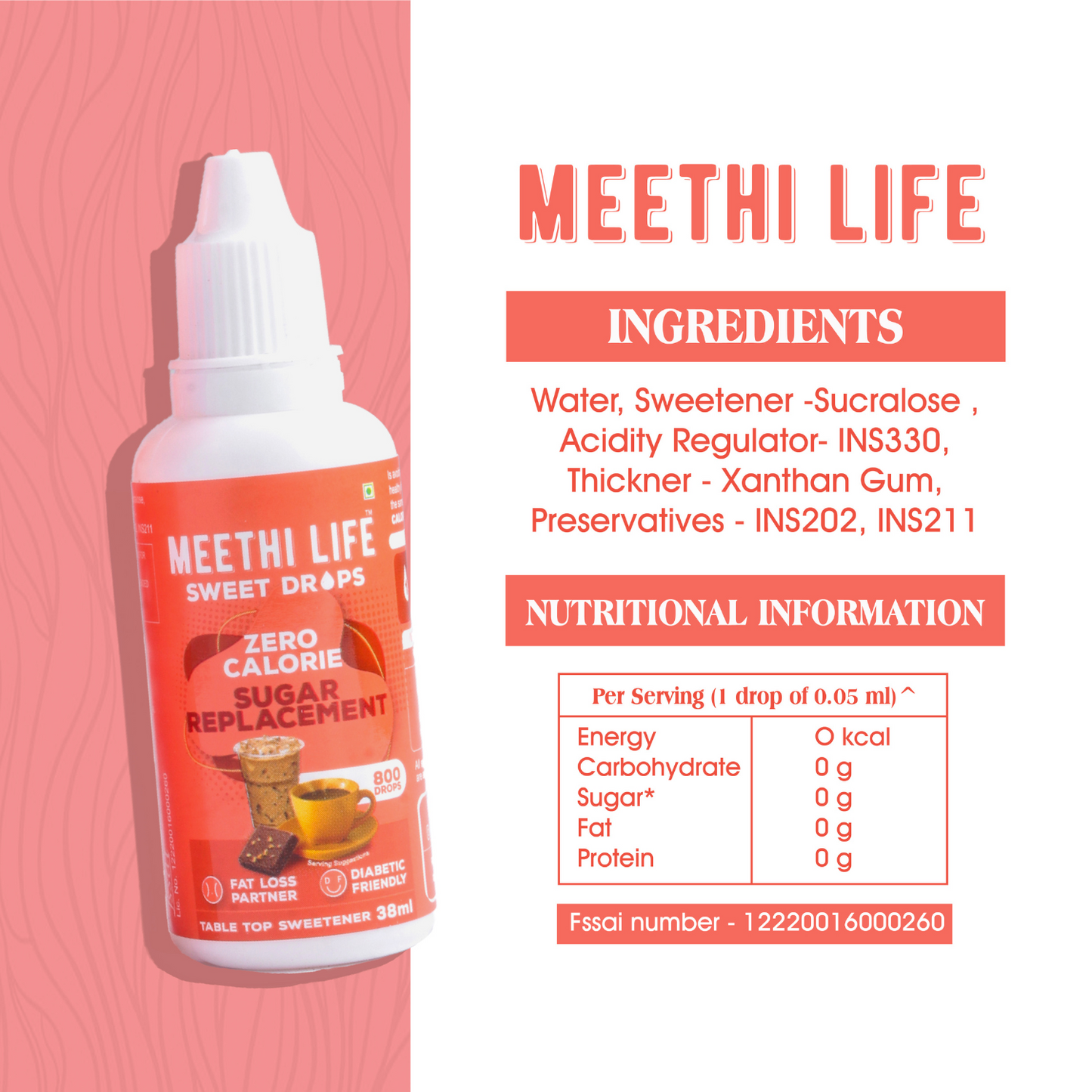 Zero Calorie Sugar Replacement Drops