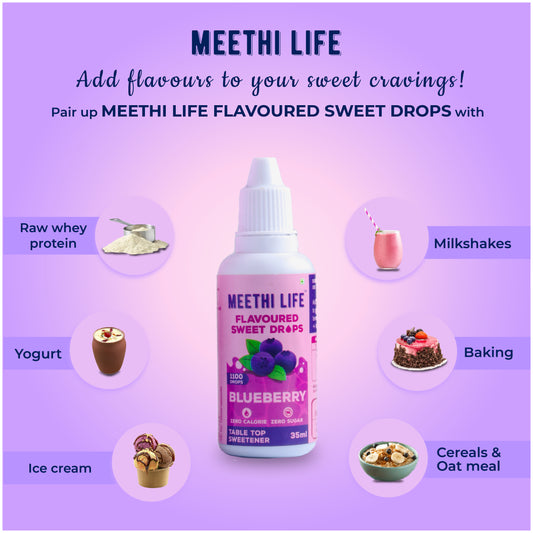 Blueberry Flavoured Sweet Drops, Zero Calorie, Zero Sugar