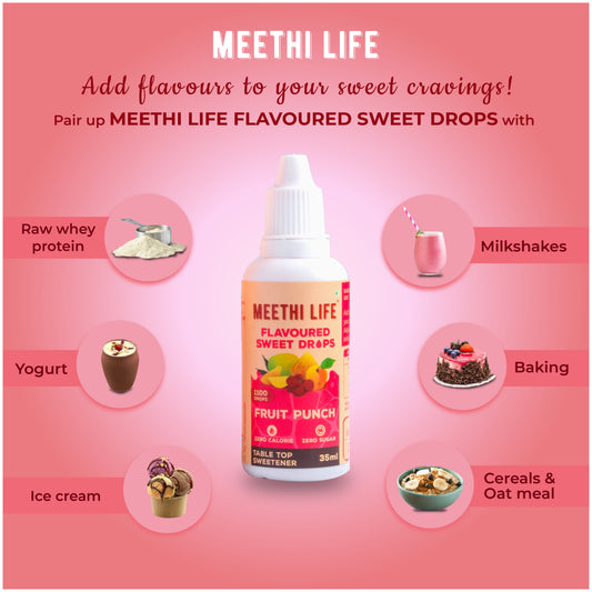 Fruit Punch Flavoured Sweet Drops, Zero Calorie, Zero Sugar