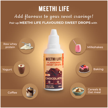 Chocolate Flavoured Sweet Drops, Zero Calorie, Zero Sugar