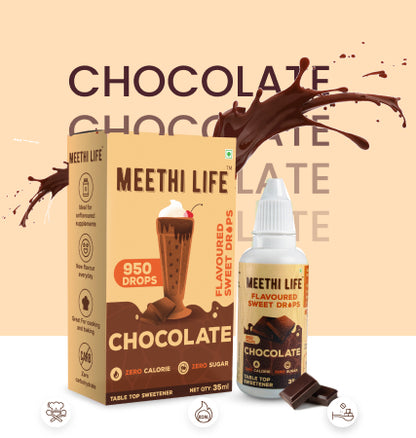 Chocolate Flavoured Sweet Drops, Zero Calorie, Zero Sugar